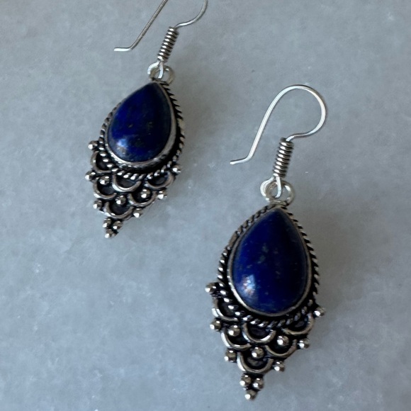 NWOT Sundance Peacock Earrings, Lapis Lazuli, Sterling Silver - Picture 2 of 4